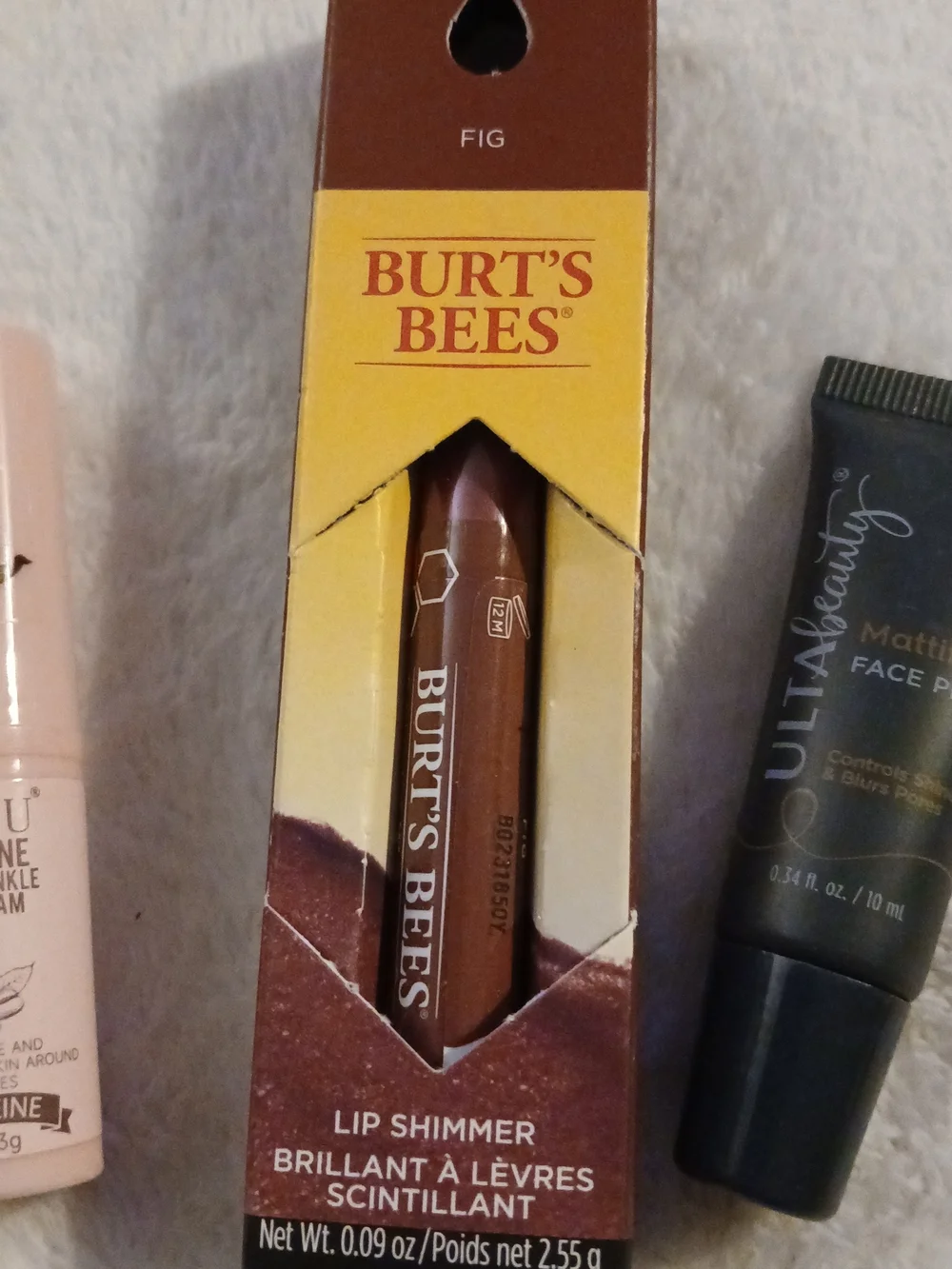 💥 Beauty Bundle - Burt's Bees Fig Lip Shimmer, Caffeine Stick, & Ulta Primer